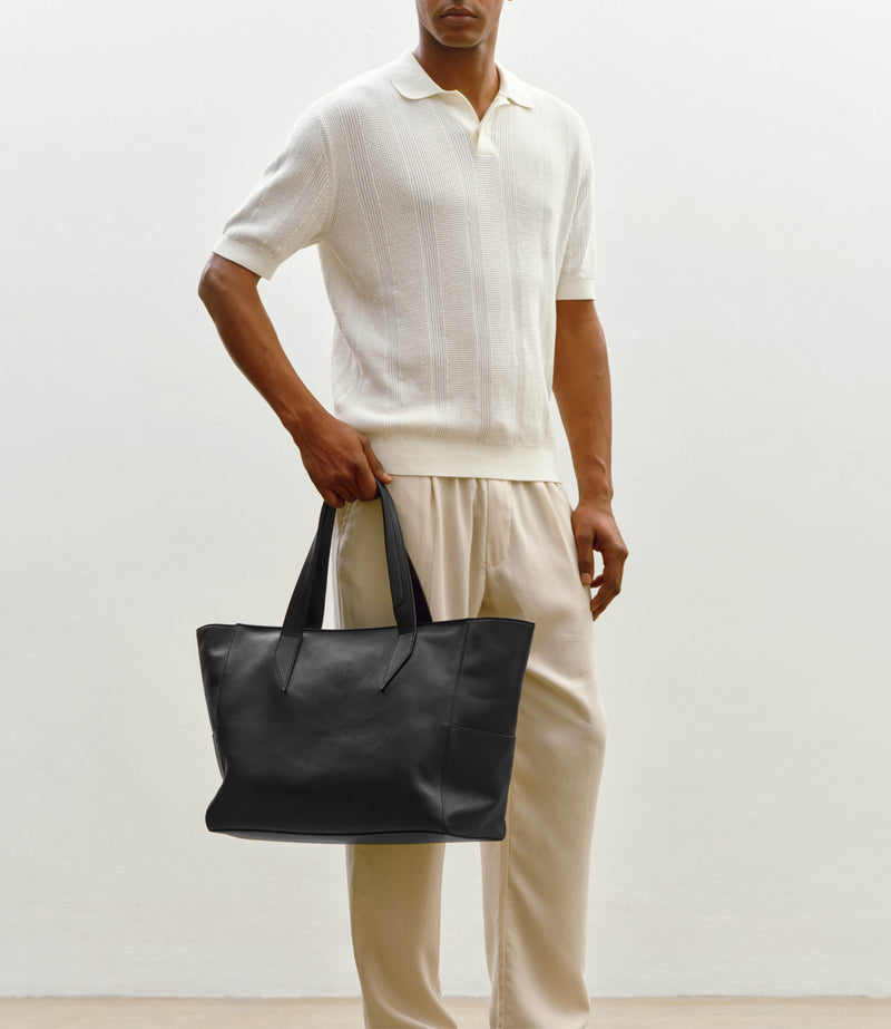 Passerby East-West Supple Calfskin Black