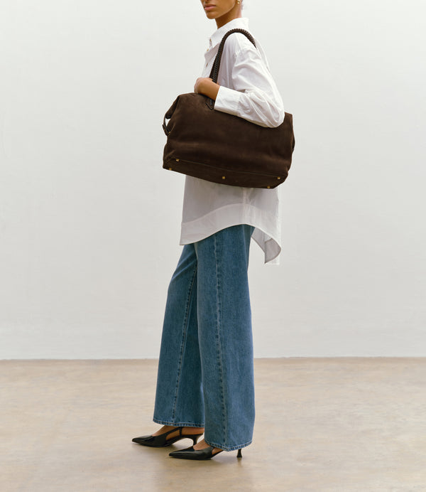 Vérité All Day Suede Chocolate and Smooth Calfskin Black