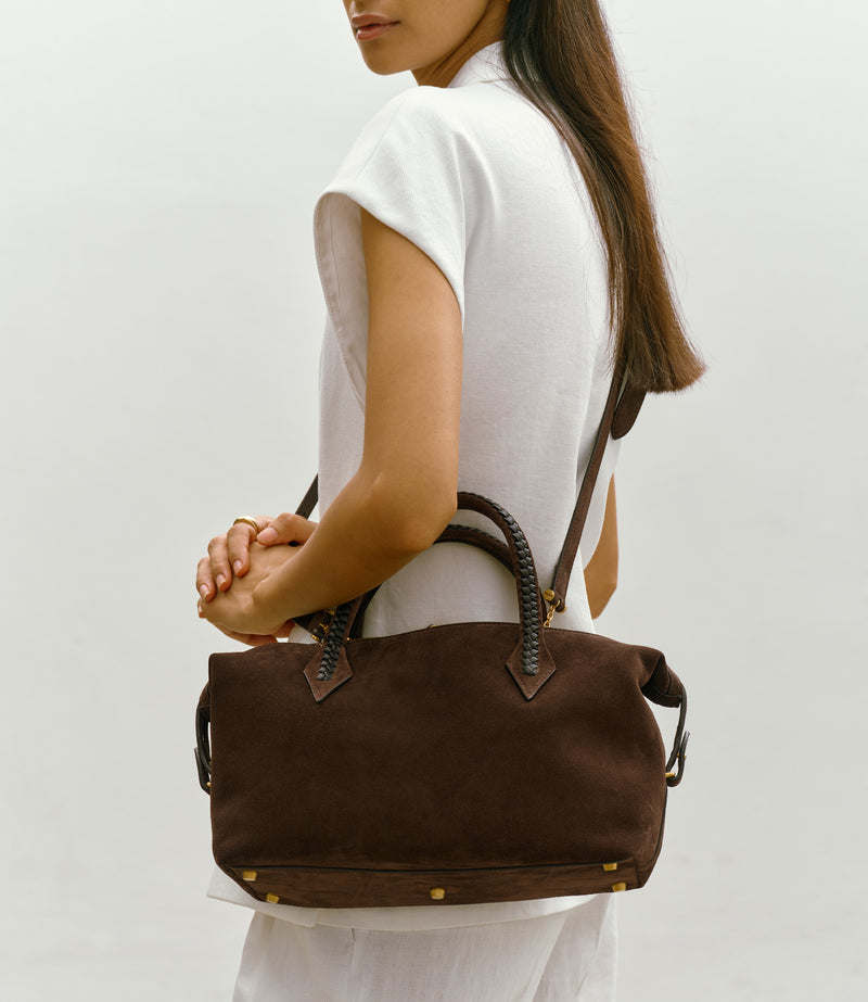 Vérité City Small Suede Chocolate and Elvis Black