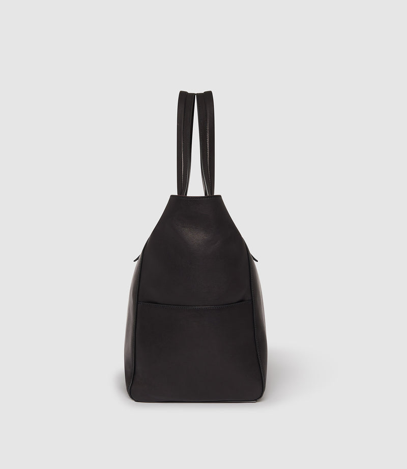 Passerby East-West Supple Calfskin Black