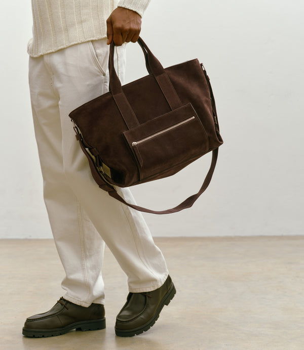 Racer Tote Suede Chocolate