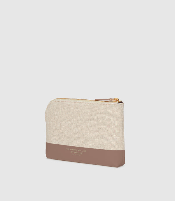 Westman Atelier By Métier Petite Makeup Pouch Natural Linen with Desert