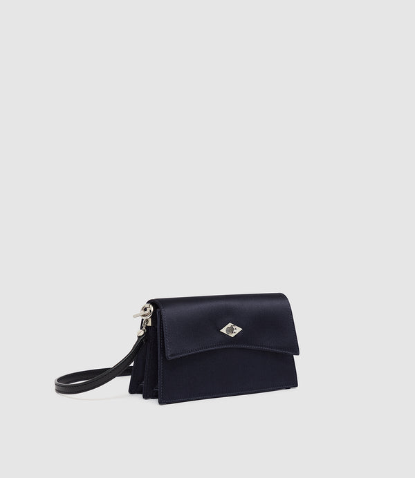 Roma Mini Clutch Silk Satin Navy