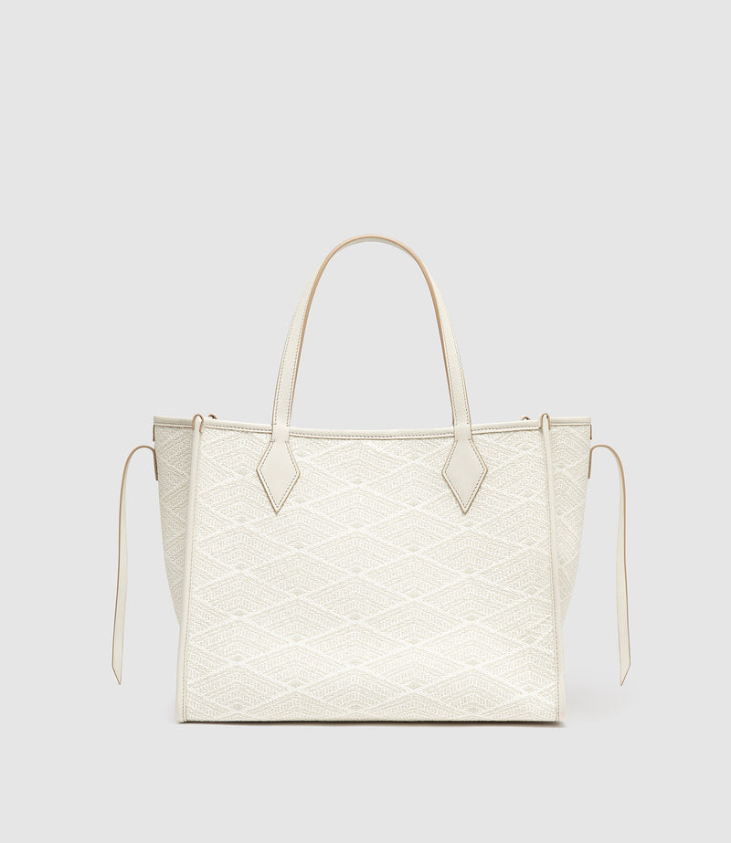 Chameleon 34 Oversized Diamond Jacquard Grey with Bianco