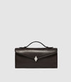 Edge Clutch Buttery Nappa Cacao with Silver Hardware