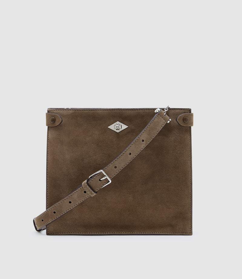 Stowaway Crossbody Suede Clay