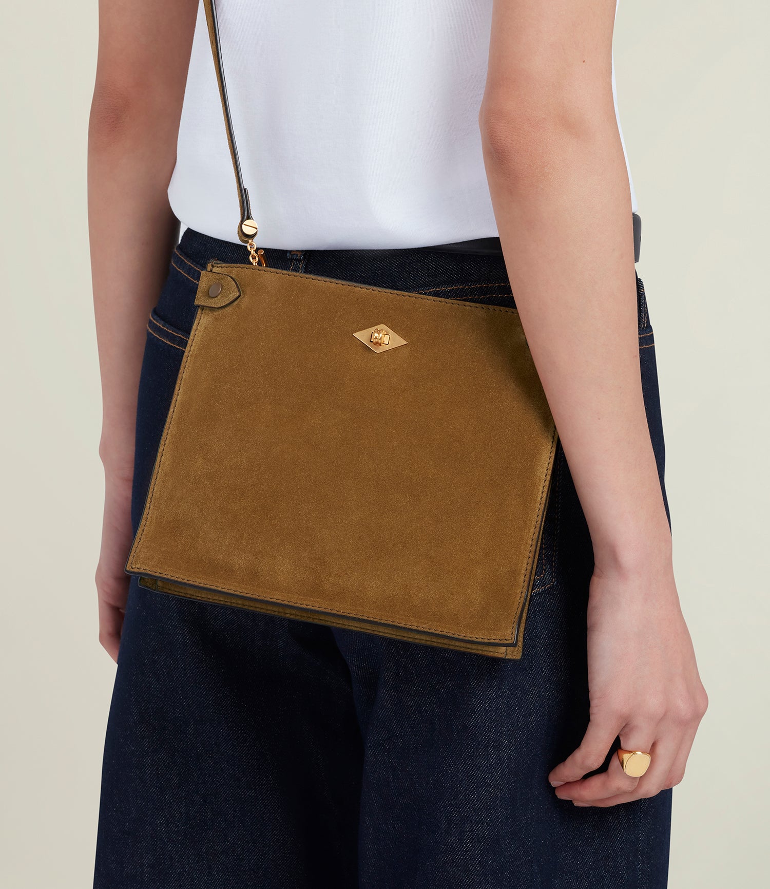 Madewell: the slim Brooklyn store crossbody bag in suede