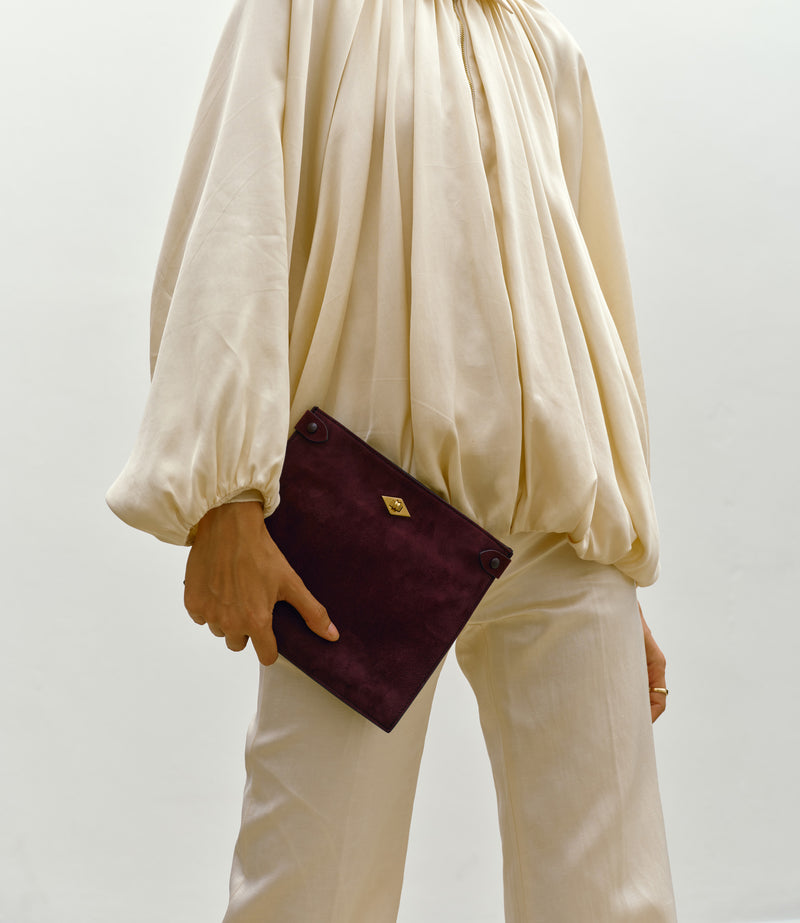 Stowaway Crossbody Buttery Suede Amarone