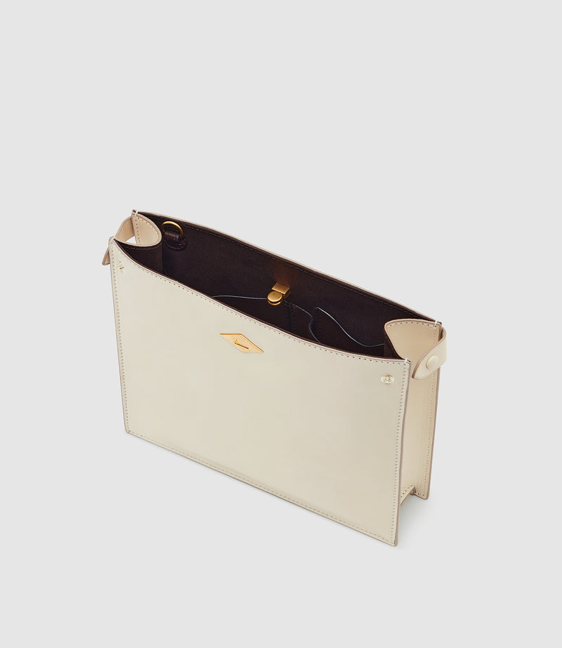 Stowaway Crossbody Buttery Nappa Crème with Gold Hardware