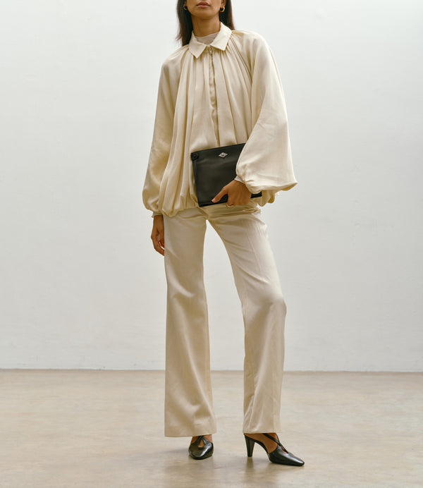 Stowaway Crossbody Buttery Nappa Black with Silver Hardware