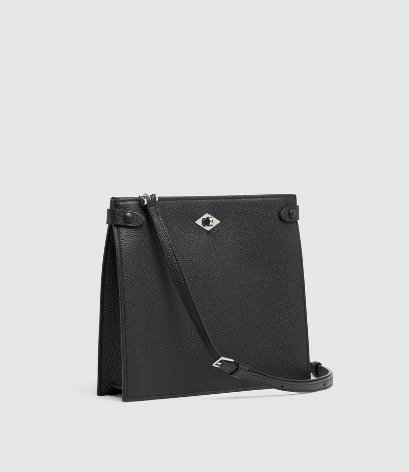 Stowaway Crossbody Soft Grain Leather Black