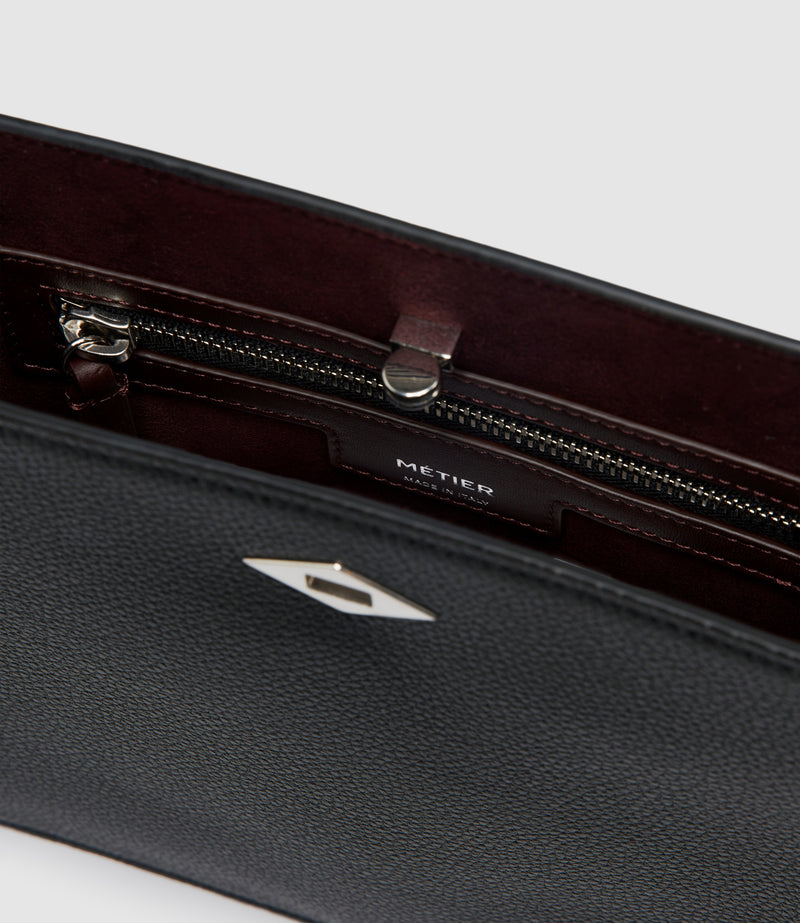 Stowaway Crossbody Soft Grain Leather Black