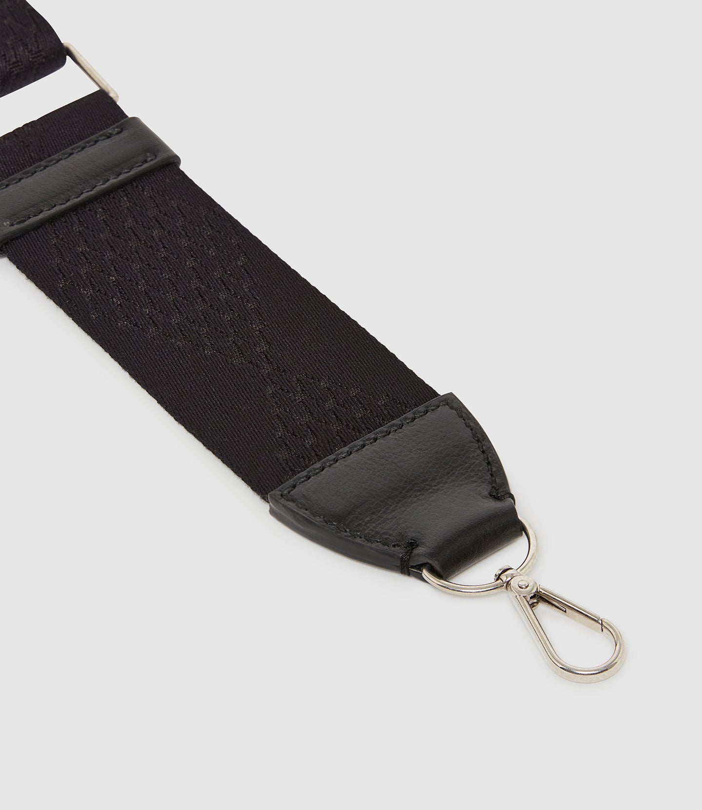 Webbing Strap Black With Silver Hardware