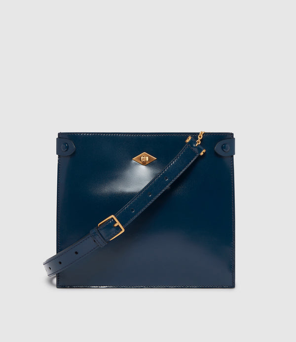 Stowaway Glossy Calfskin Sapphire