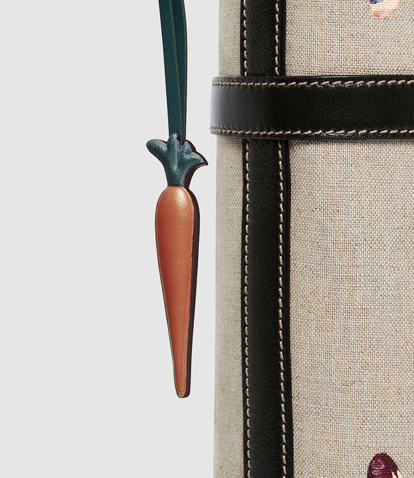 Métier x Gohar World Wine Bottle Carrier Natural Linen with Dark Green