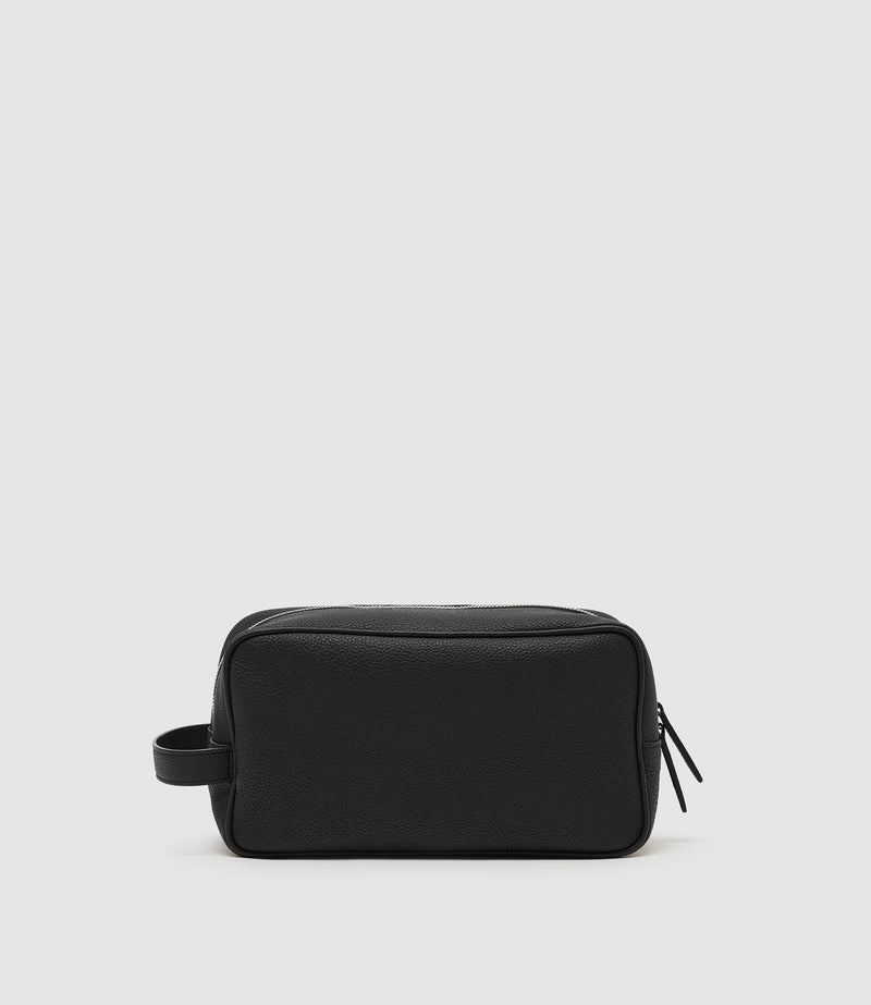 Wash Bag Pebble Grain Black