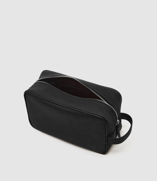 Wash Bag Pebble Grain Black