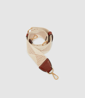 Webbing Strap White Sand and Cognac