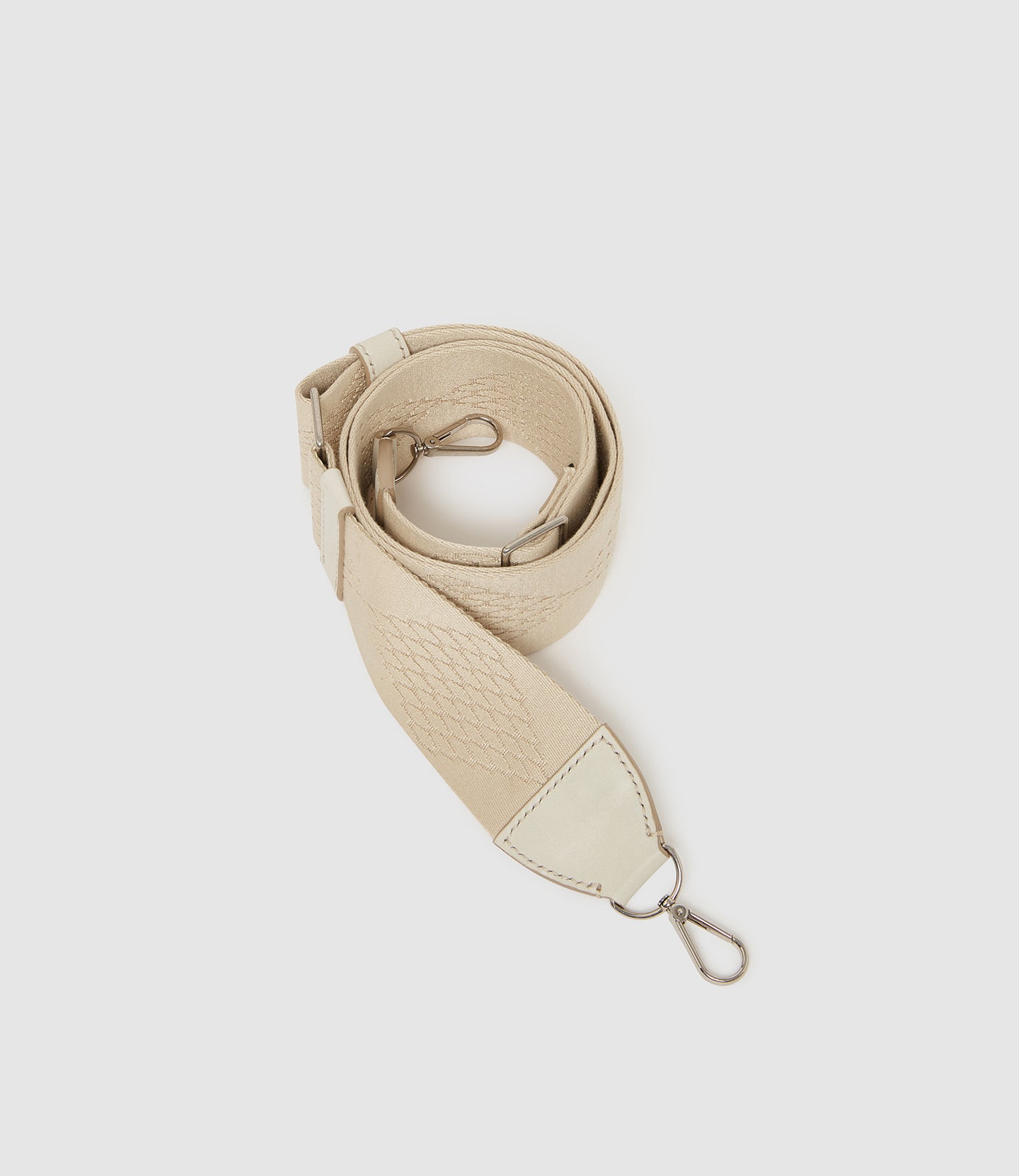 Webbing Strap Bianco With Silver Hardware