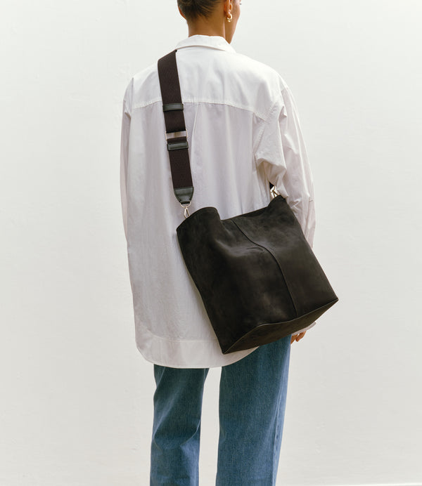 Webbing Strap Black With Silver Hardware