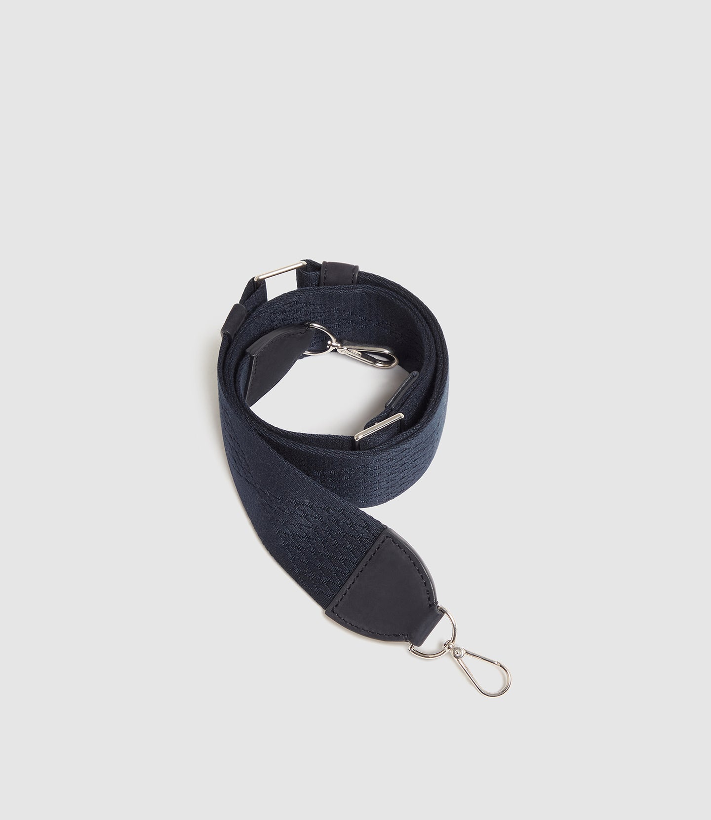 Webbing Strap Navy With Silver Hardware