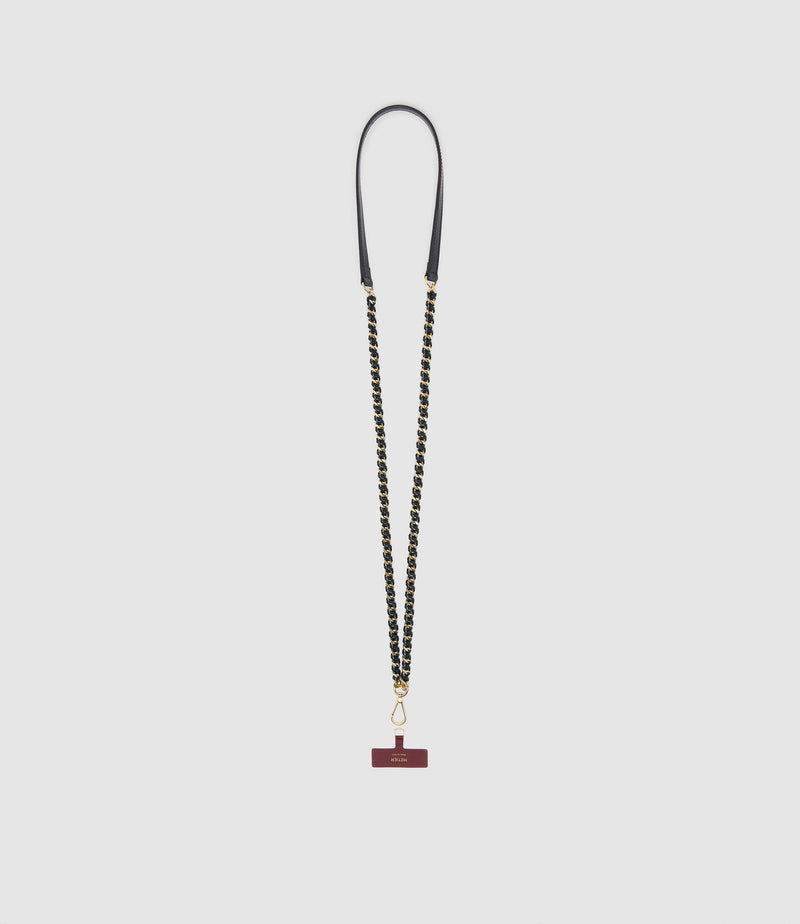 Crossbody Chain Phone Strap Elvis Black with Gold