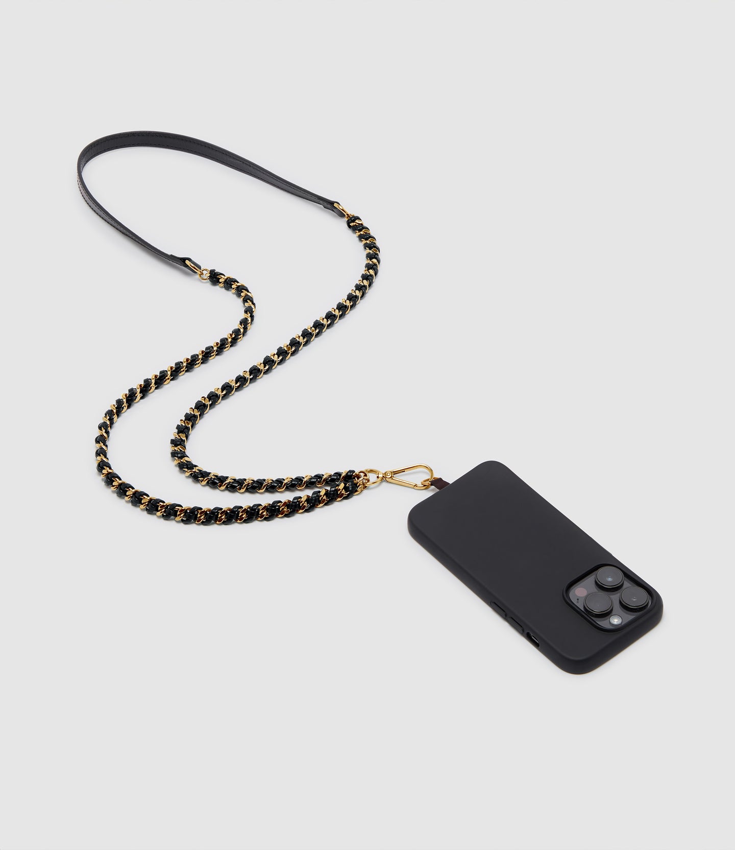 Crossbody Chain Phone Strap Elvis Black with Gold