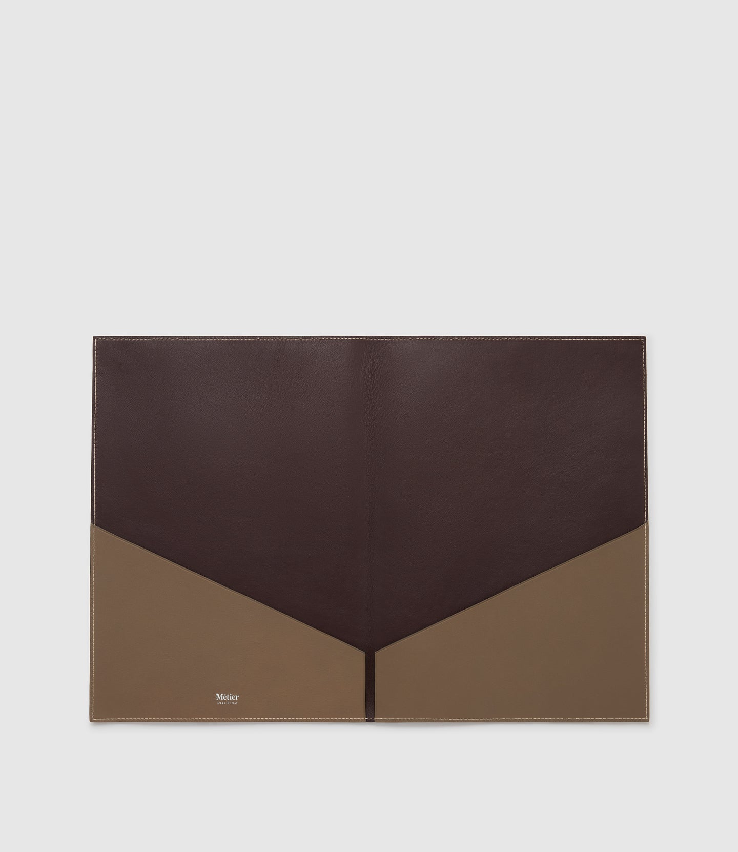 A4 Leather Folder Smooth Calfskin Taupe