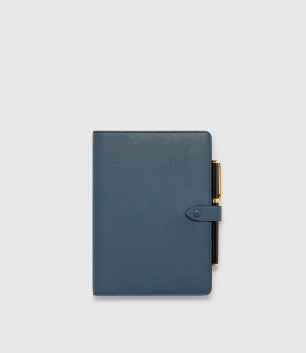 A5 Notebook Cover Smooth Calfskin Storm