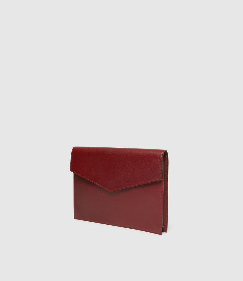 Air Mail x Métier Single Document Folio Buffalo Dark Cherry