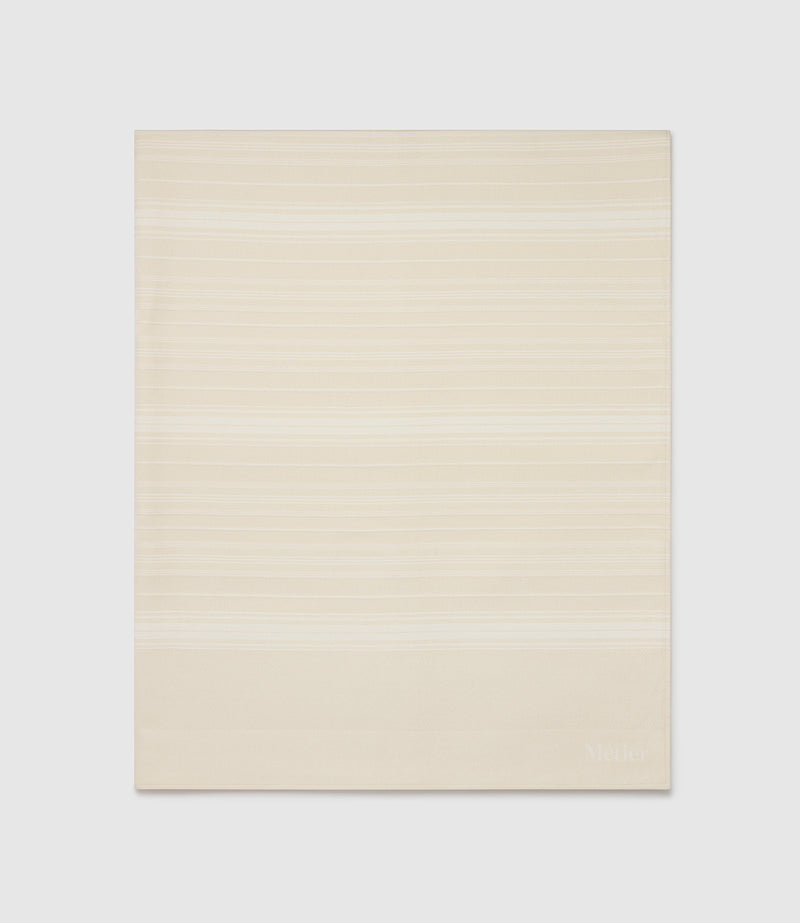 Large Beach Blanket Sustainable Cotton Moroccan Jacquard and Natural