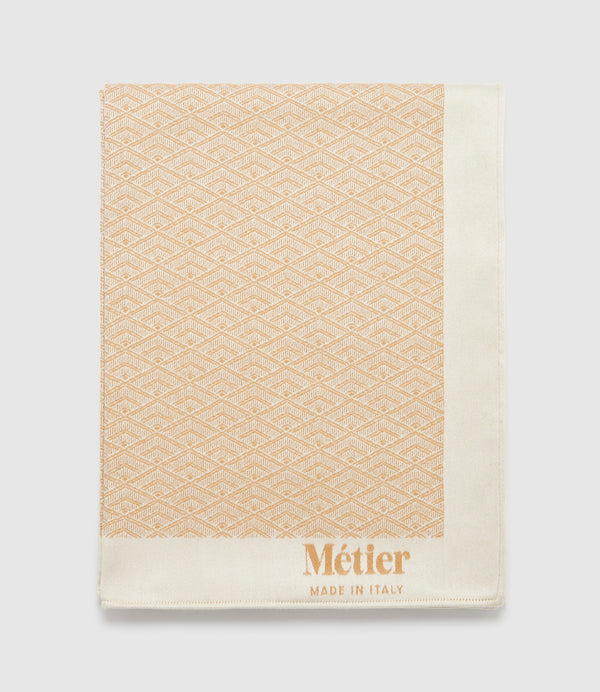 Large Cashmere Throw Camel and White Sand