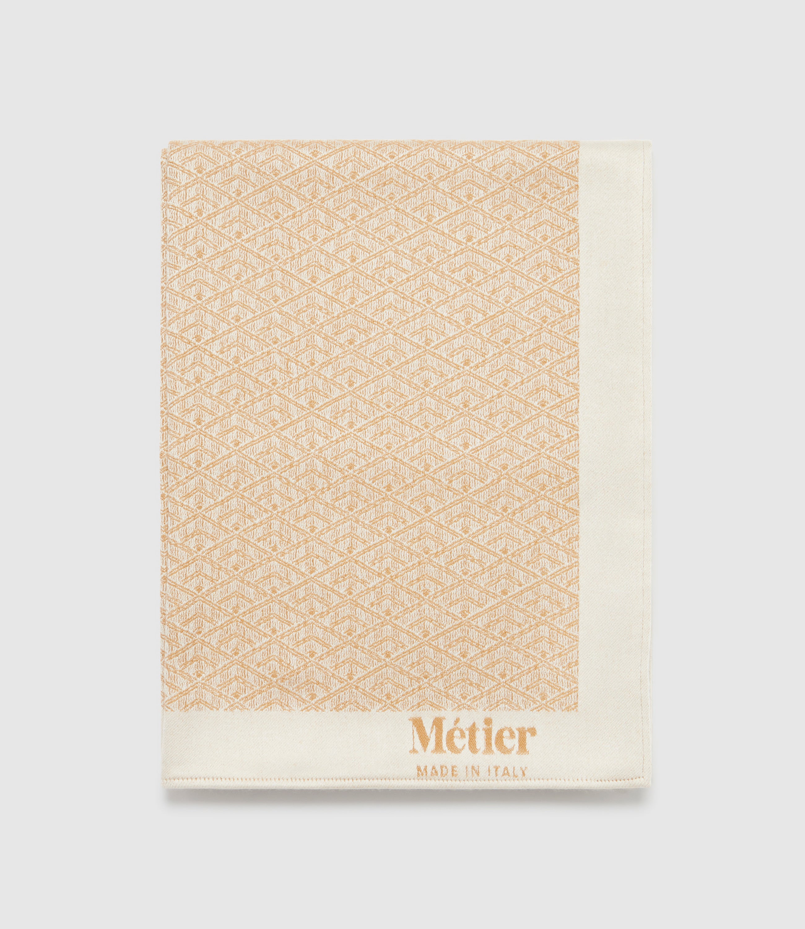 Small Cashmere Throw Camel and White Sand