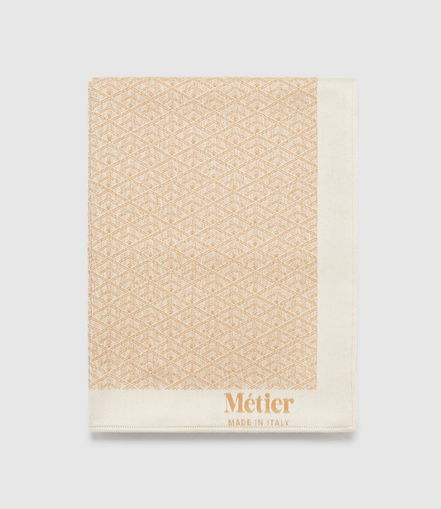 Small Cashmere Throw Camel and White Sand