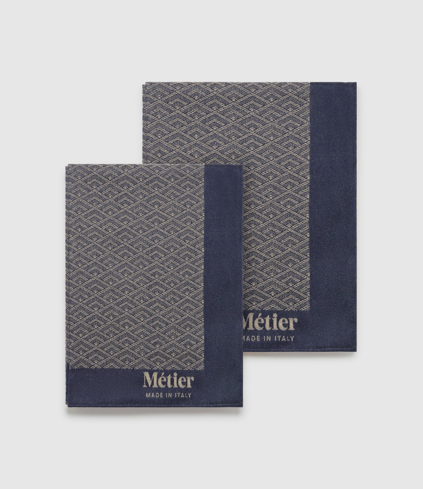 Small Cashmere Throw Navy and Natural