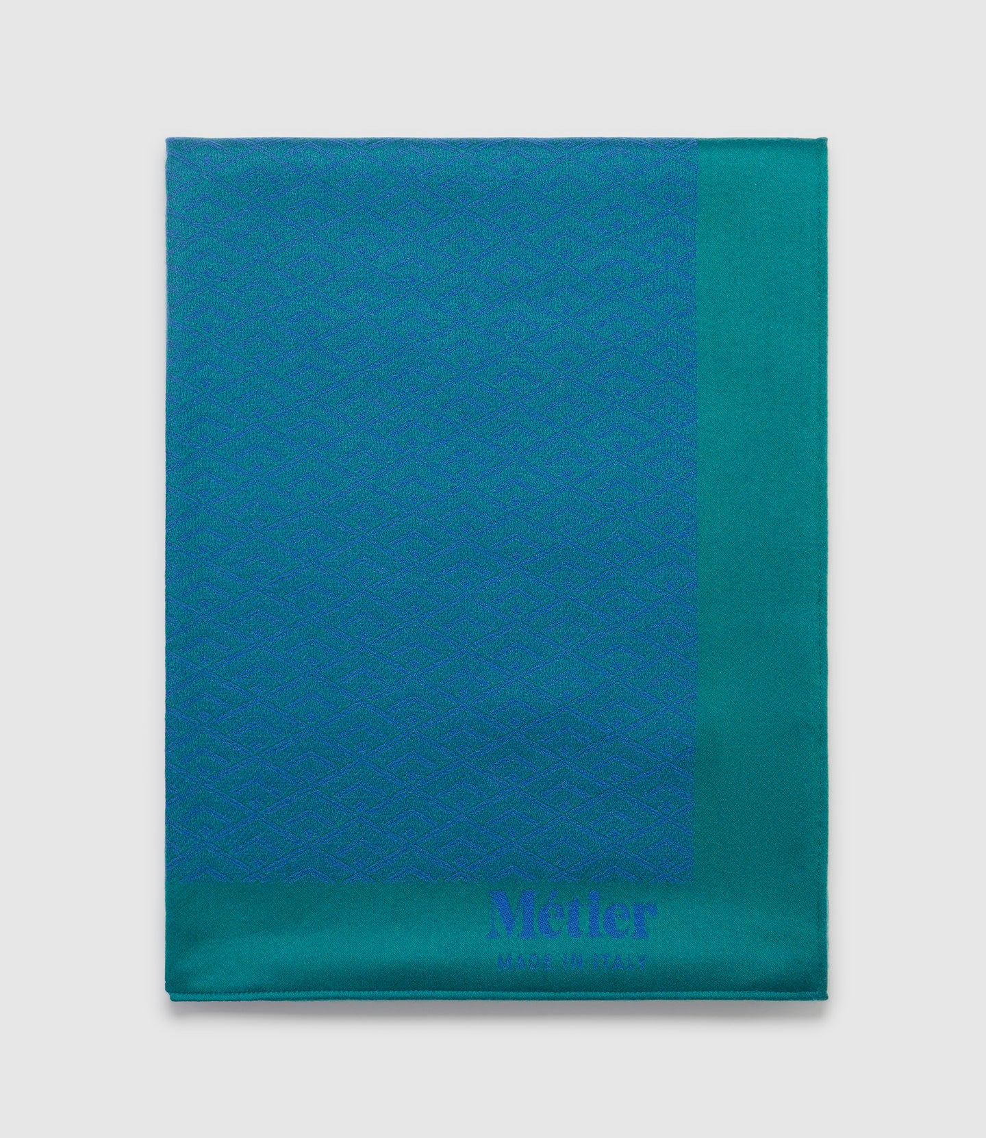 Large Cashmere Throw Yves Blue and Emerald