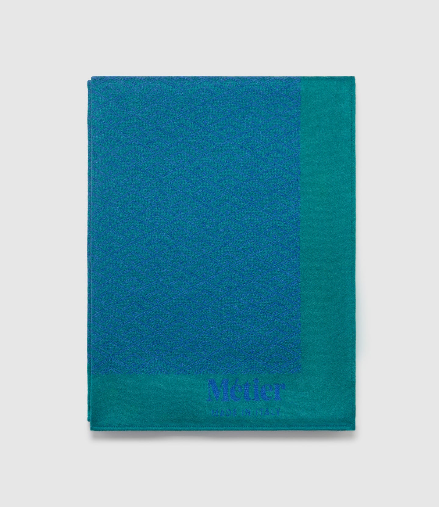 Small Cashmere Throw Yves Blue and Emerald