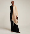 Large Cashmere Throw Camel and White Sand