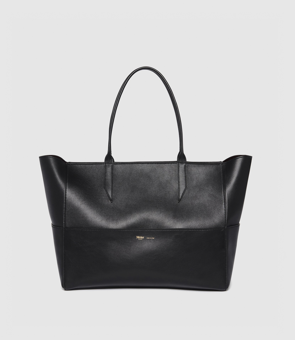 Métier Incognito Small Handmade Italian Calfskin Leather Tote Bag Black