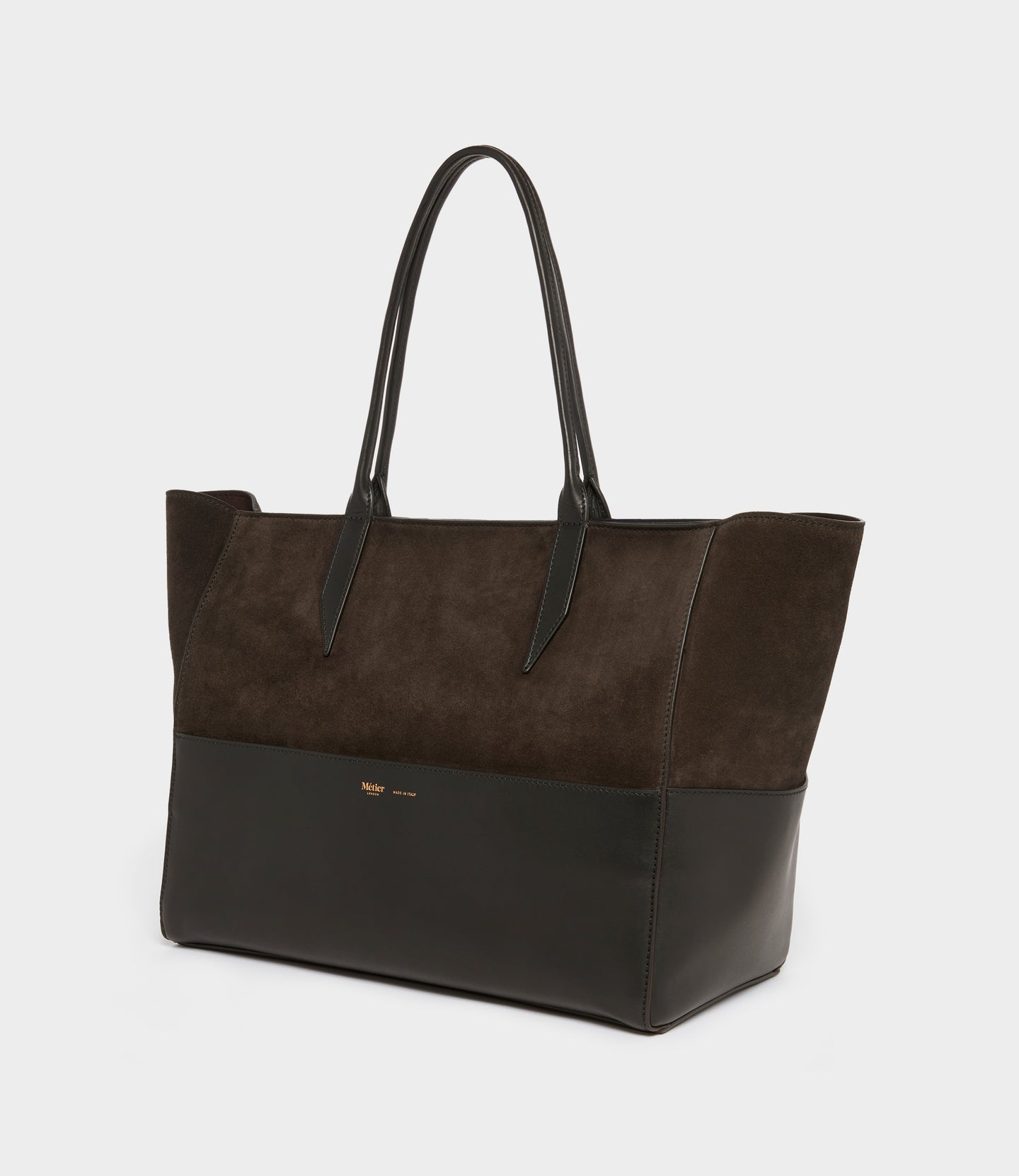 Incognito Small Cabas Suede Chocolate and Atelier Calfskin Black