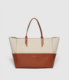 Incognito Small Cabas Natural Linen with Cognac
