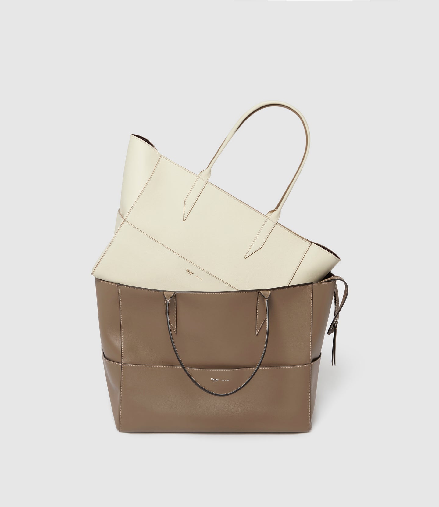 Incognito Large Cabas Bag Smooth Calfskin Taupe