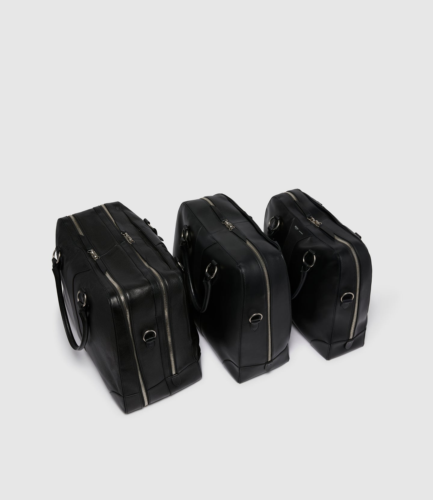 Le Voyage Two to Three Night Bag Natural Calfskin Matte Black