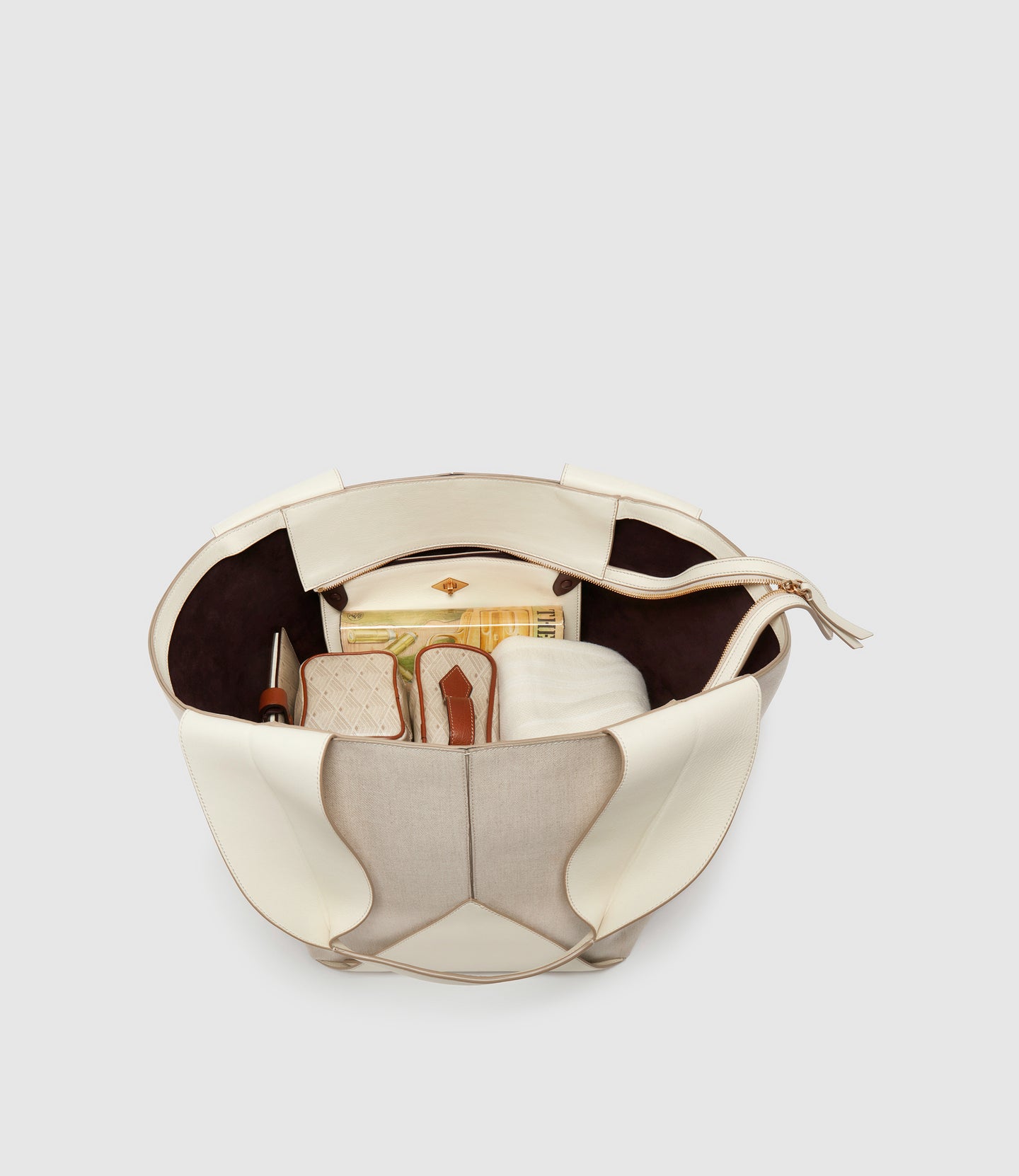 Market Bag Natural Linen and White Sand