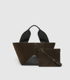 Market Bag Suede Chocolate and Smooth Calfskin Black