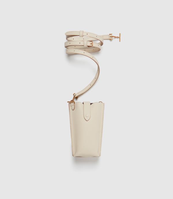 Minimalist Double Smooth Calfskin White Sand