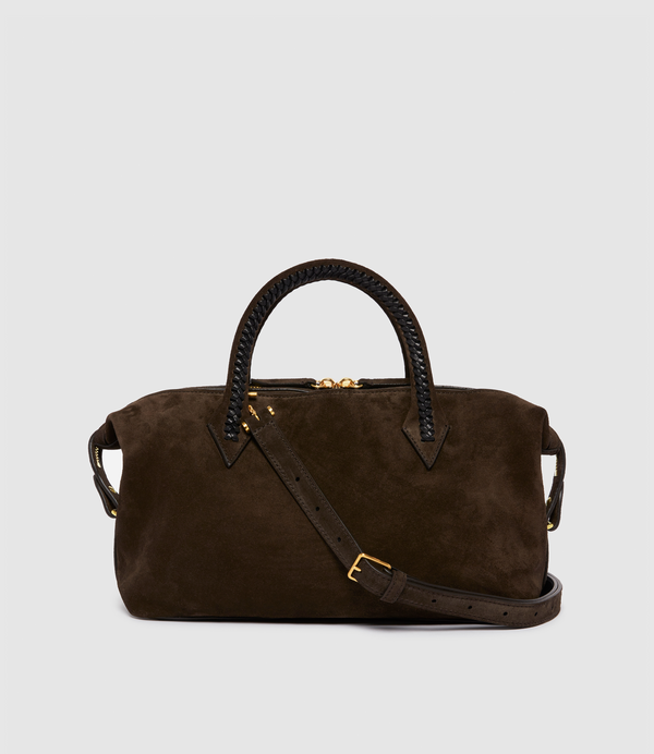 Vérité City Small Suede Chocolate and Atelier Calfskin Black