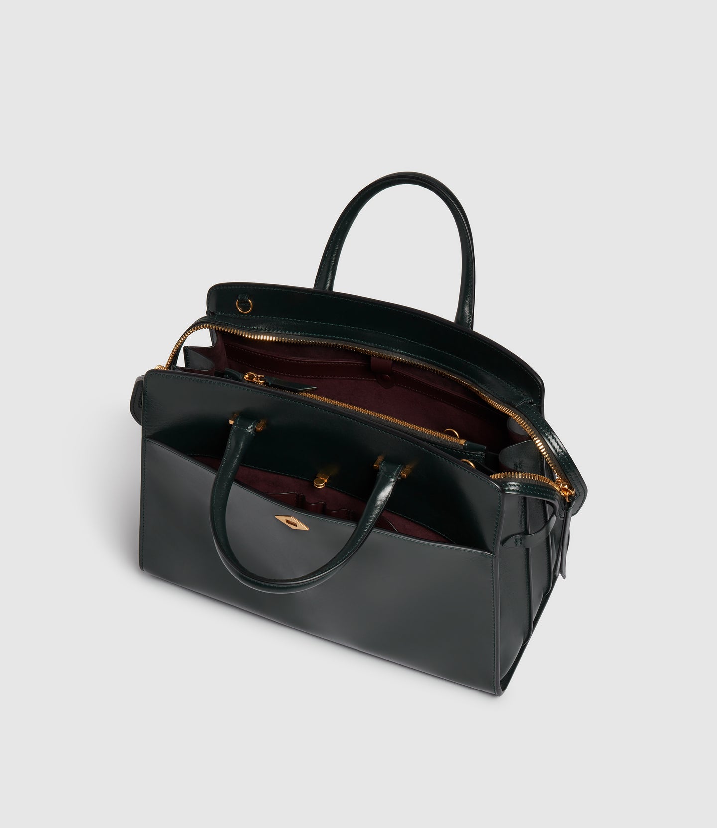 Private Eye Glossy Calfskin Forest Green