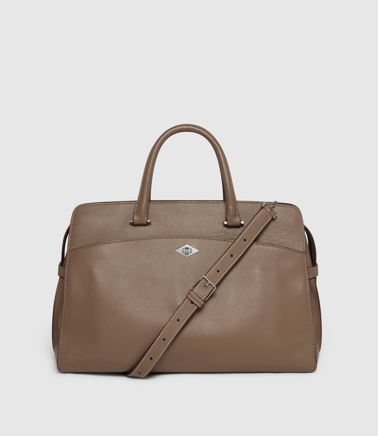 Private Eye Bag with Shoulder Strap Smooth Calfskin Taupe
