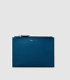 Small Flat Pouch Smooth Calfskin Riviera Blue